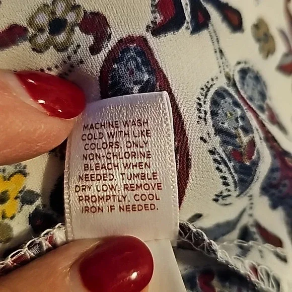 LC Lauren Conrad Back Tie Print Blouse - Picture 8 of 8